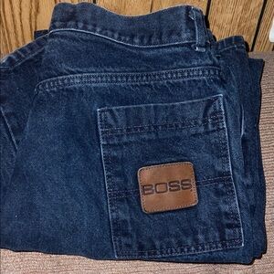 Vintage 1990s hip-hop era boss brand jeans, 34” 32 wide leg, not flared, htf